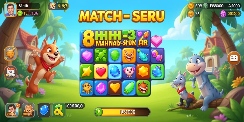 Tampilan gameplay seru dalam 8HHH yang penuh warna.