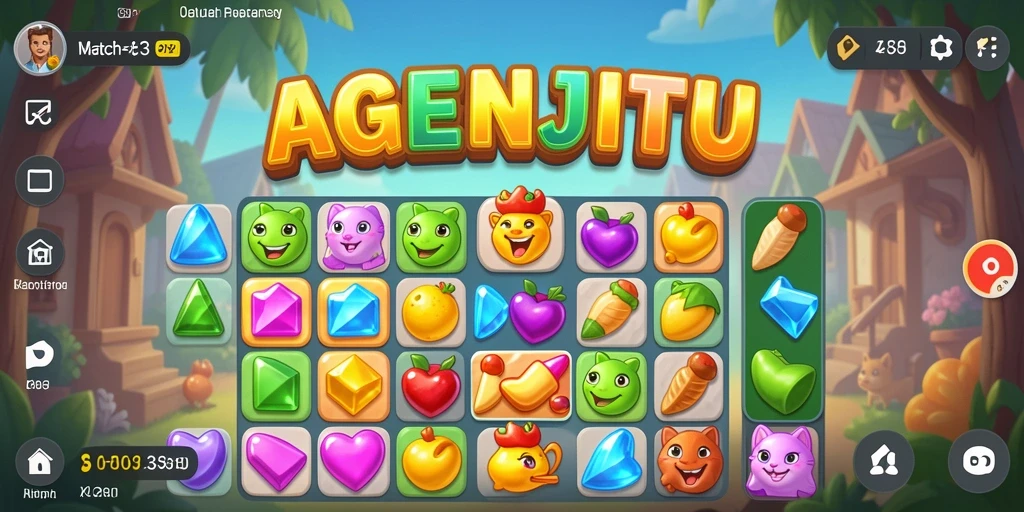 Gameplay AGENJITU yang seru dengan tantangan Match-3.