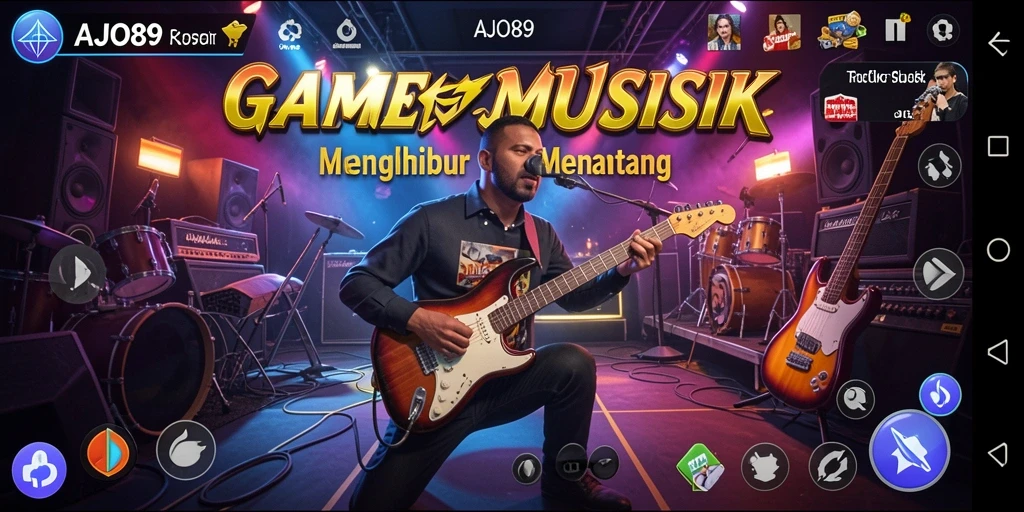 Screenshot gameplay AJO89 menampilkan momen seru saat bermain musik.