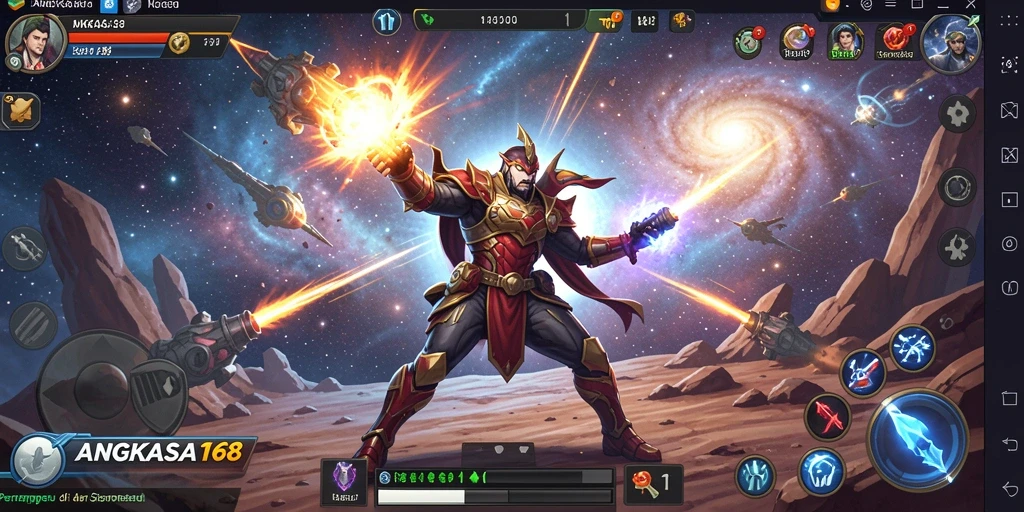 Tampilan seru gameplay pertarungan di ANGKASA168.