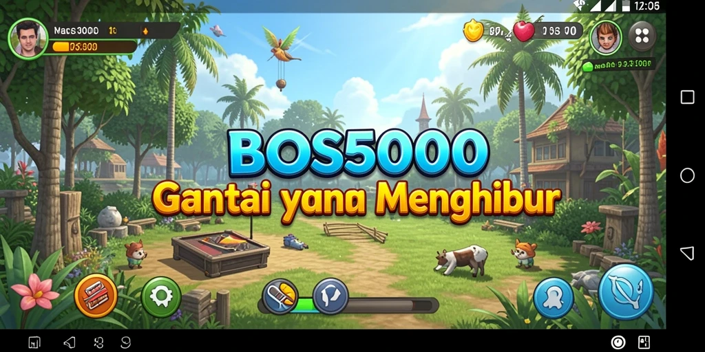 Tampilan menakjubkan dari gameplay BOS5000 yang penuh warna.