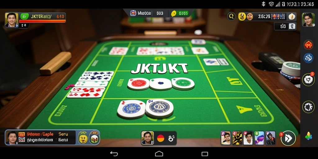 Tangkapan layar gameplay seru dalam permainan Gaple di JKTJKT.