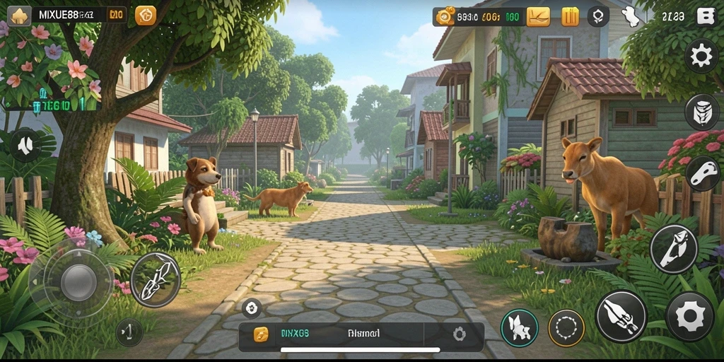 Tampilan gameplay menarik dalam simulasi dunia nyata.