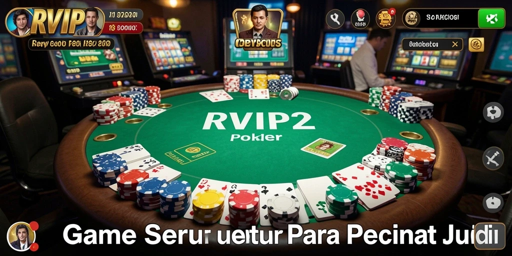 Tampilan utama RVIP2 menampilkan pengalaman bermain poker yang seru dan interaktif.
