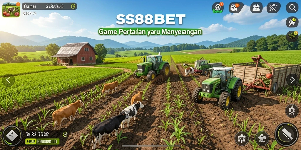 Screenshot gameplay SS88BET menampilkan aktivitas bertani yang seru.