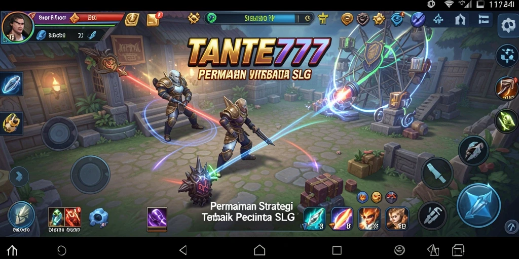 Tangkapan layar gameplay TANTE777 menunjukkan aksi seru dalam membangun strategi SLG.